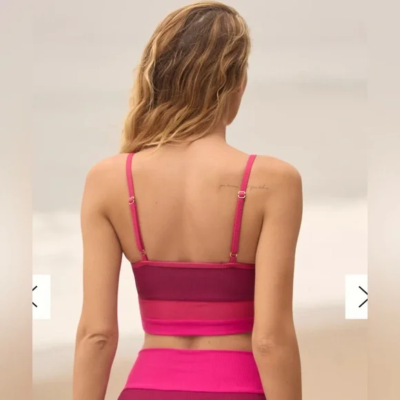 Beach Riot Eva Bikini Top Raspberry Colorblock - Picture 3 of 8